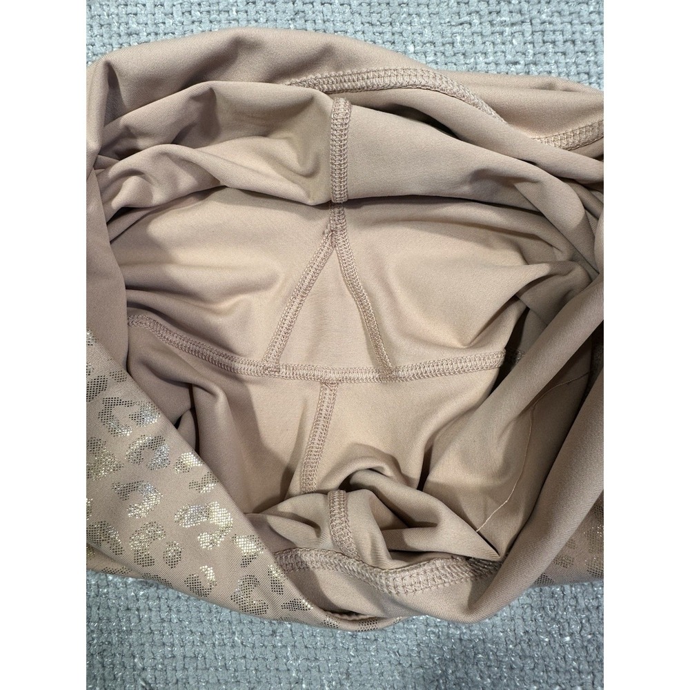 Zyia Active Leggings Womens 8-10 Pink Gold Metallic Leopard Print Activewear - Picture 8 of 9